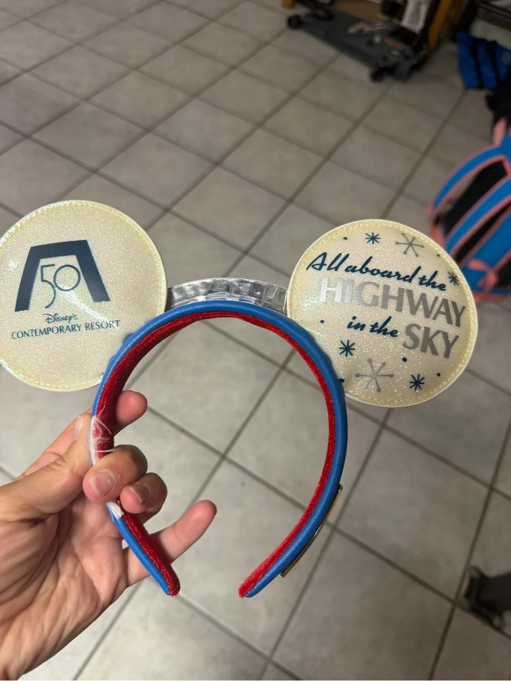 Disney 50th Ann Loungefly Contemporary Resort Monorail Minnie Ear Headband
